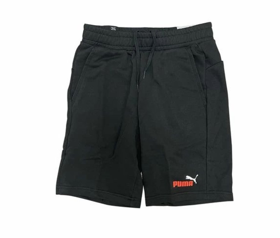 Bottoms * | Men'S Puma Black/Red Essentials + 2 Color Logo Short S