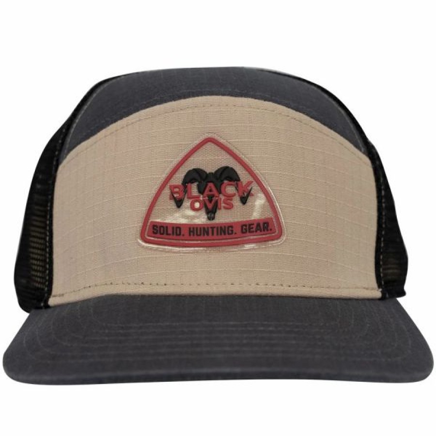 Logo Wear * | Blackovis Ripstop 5 Panel Trucker Hat Khaki