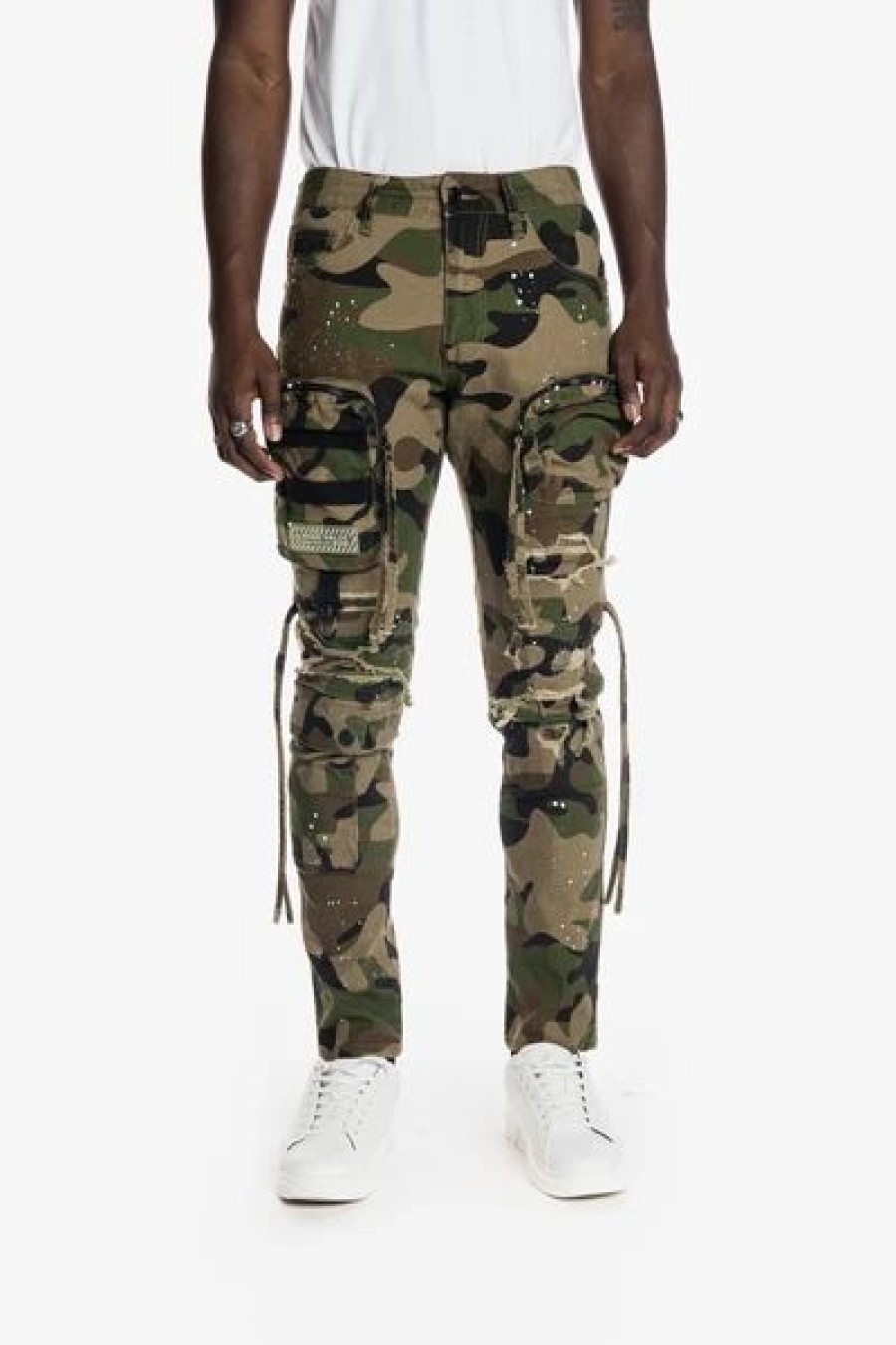 Bottoms * | Smoke Rise Wood Camo Multi Cargo Fashion Twill Pants 30 32