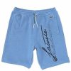 Bottoms * | Men'S Lacoste Blue Chine Signature Print Cotton Fleece Shorts 3/S