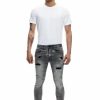 Bottoms * | Men'S Smoke Rise Lightning Black Ripped Skinny Jeans 28 30