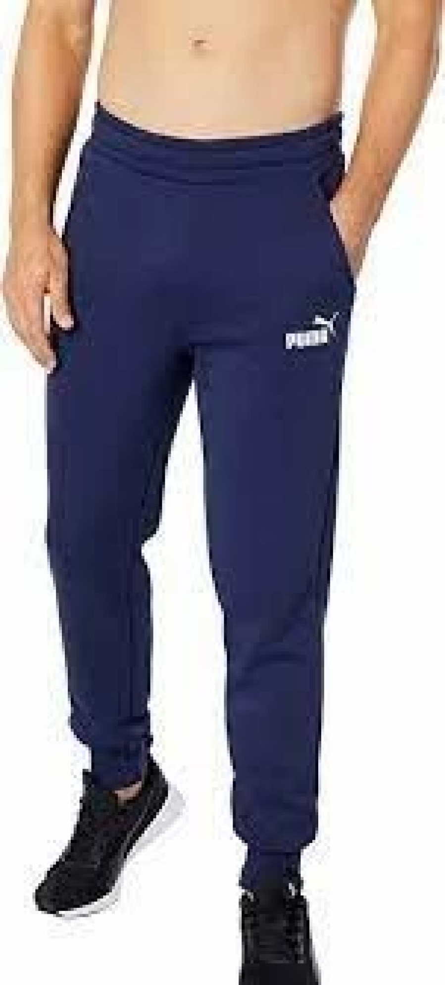 Bottoms * | Men'S Puma Peacoat/White Ess Logo Pants M