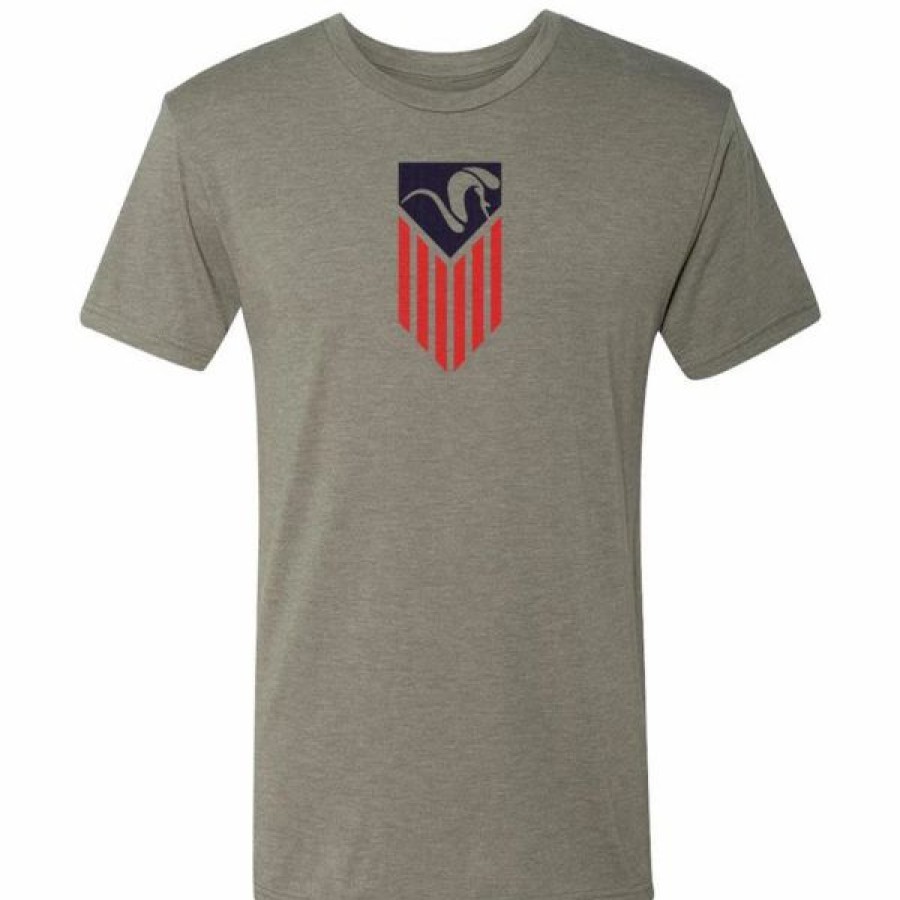 Logo Wear * | Stone Glacier American Ram Flag Short Sleeve T-Shirt Warm Grey