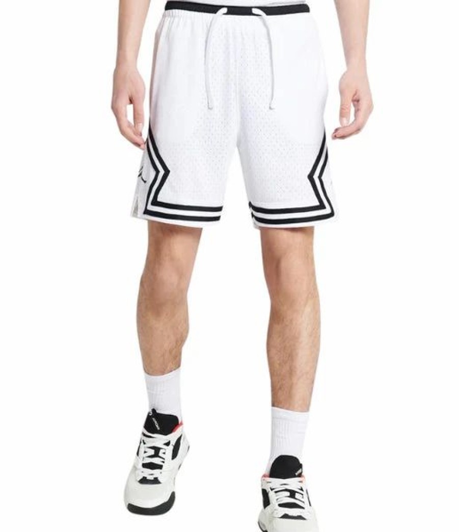 Bottoms * | Men'S Jordan White/Black Mesh Diamond Shorts S