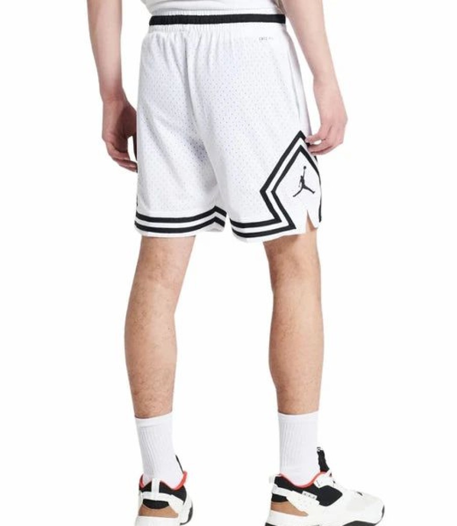 Bottoms * | Men'S Jordan White/Black Mesh Diamond Shorts S