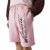 Bottoms * | Men'S Lacoste Pink Signature Print Cotton Fleece Shorts 3/S