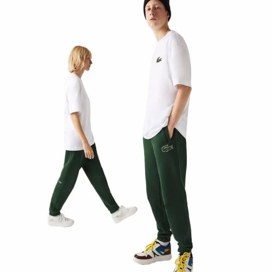 Bottoms * | Men'S/Unisex Lacoste Green Organic Cotton Fleece Trackpants S