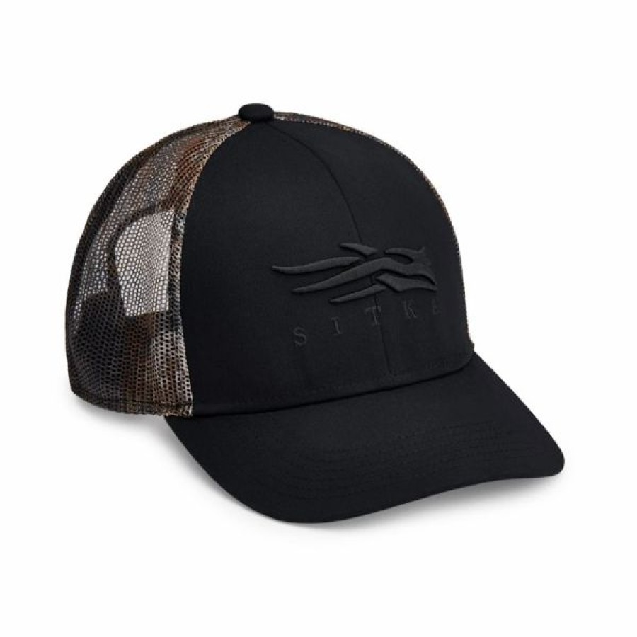 Headwear * | Sitka Icon Timber Mid Pro Trucker Hat Black