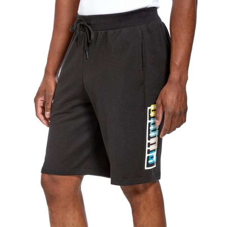 Bottoms * | Men'S Puma Black Summer Court Graphic Shorts Xs