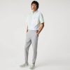 Bottoms * | Lacoste Grey Chine Slim Fit Heathered Cotton Blend Tracksuit Trousers 3/S