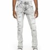 Bottoms * | Men'S Smoke Rise Frost Grey Rip & Repair Stacked Flare Jeans 28 36