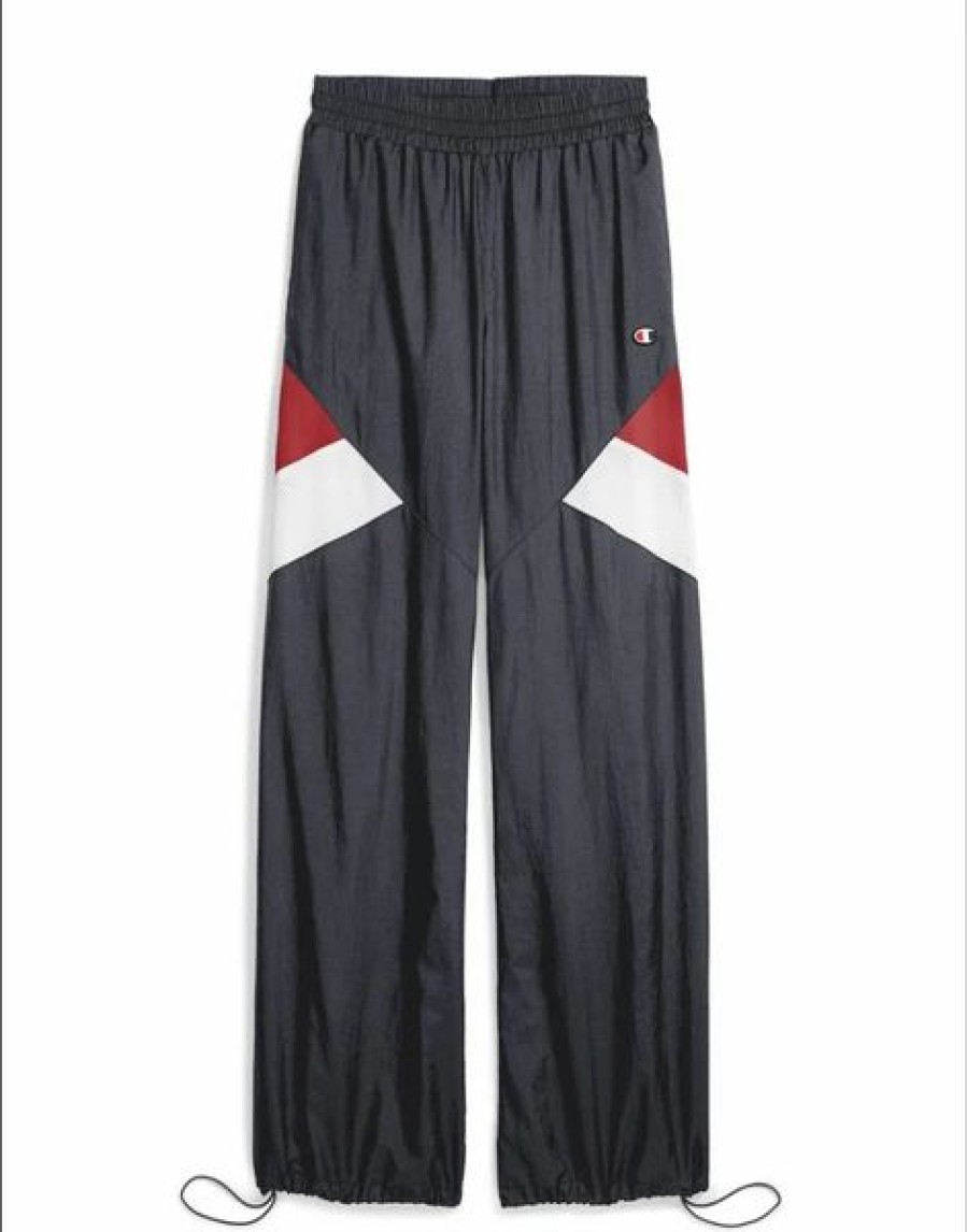 Bottoms * | Women'S Champion Indigo Screen-Red Nylon Warm Up Pants L