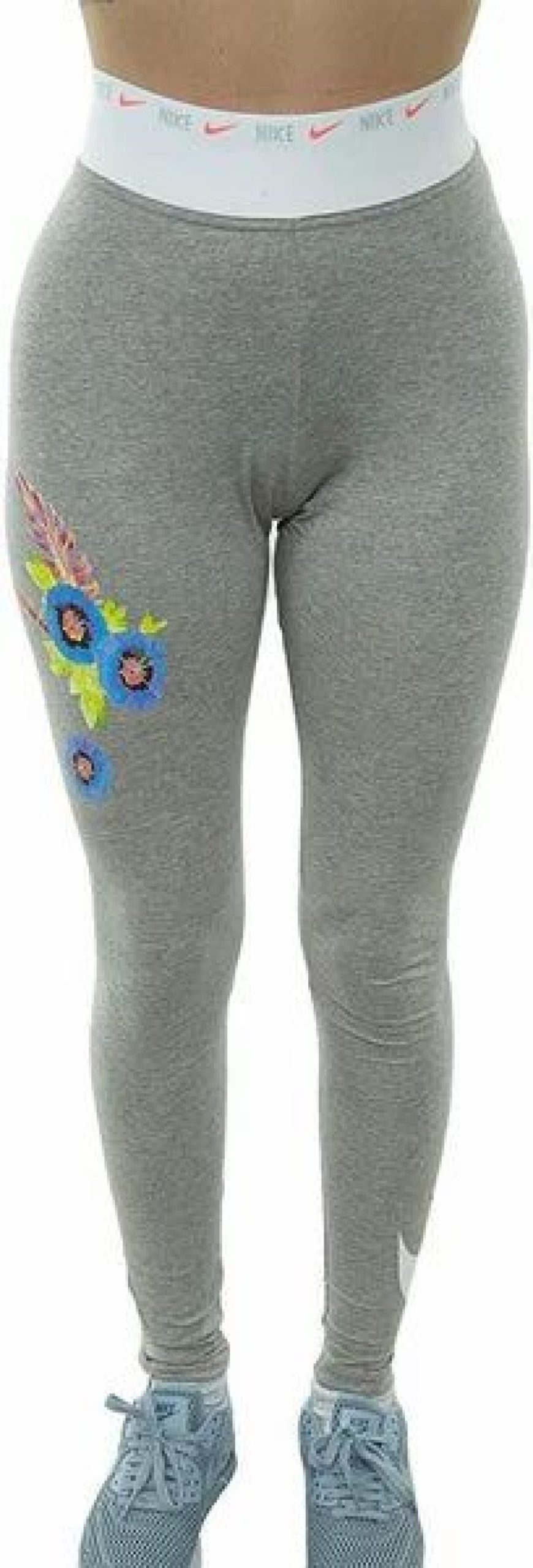 Bottoms * | Women'S Nike Grey Sportwear Graphic Floral Leggings (Aq9728 063) M