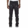 Bottoms * | Smoke Rise Coal Black Heavy Rip & Repair Jeans 30 32