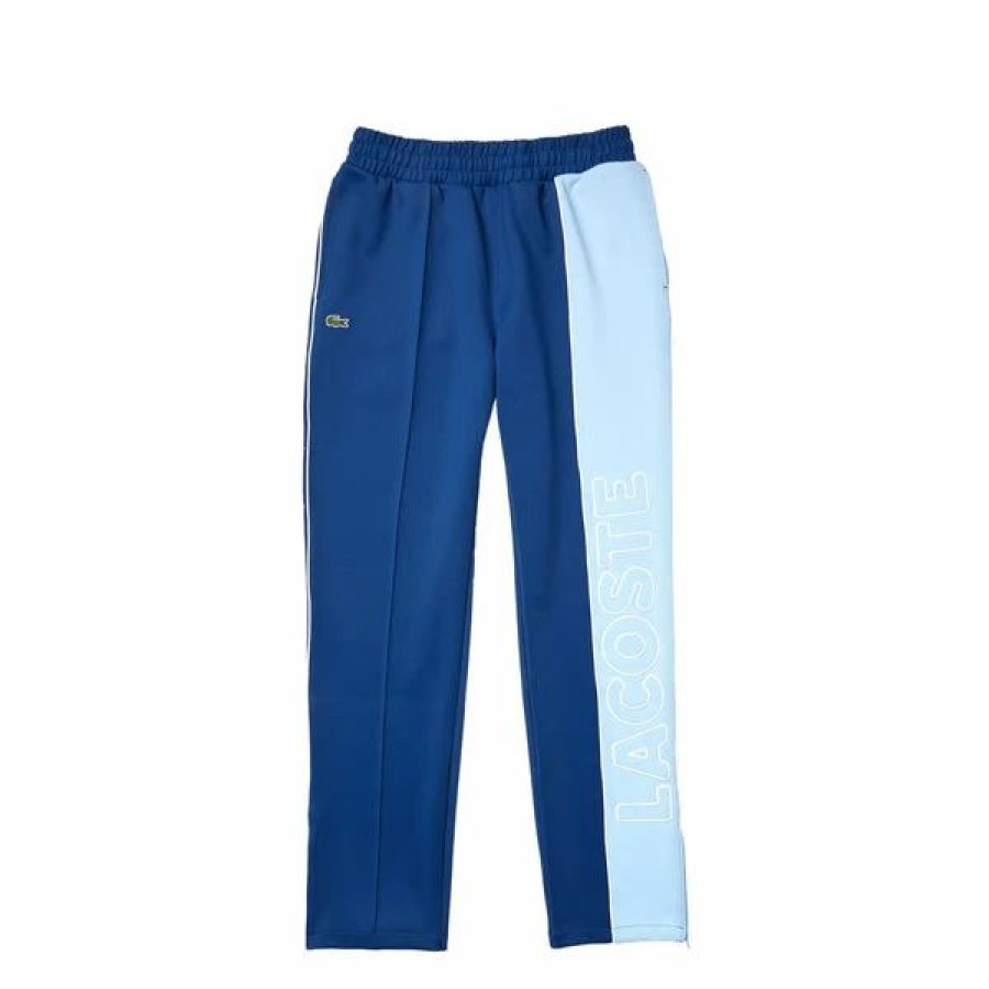 Bottoms * | Men'S Lacoste Blue L!Ve Colorblock Light Neoprene Trackpants M