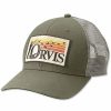 Headwear * | Orvis Retro Flush Trucker Hat Olive