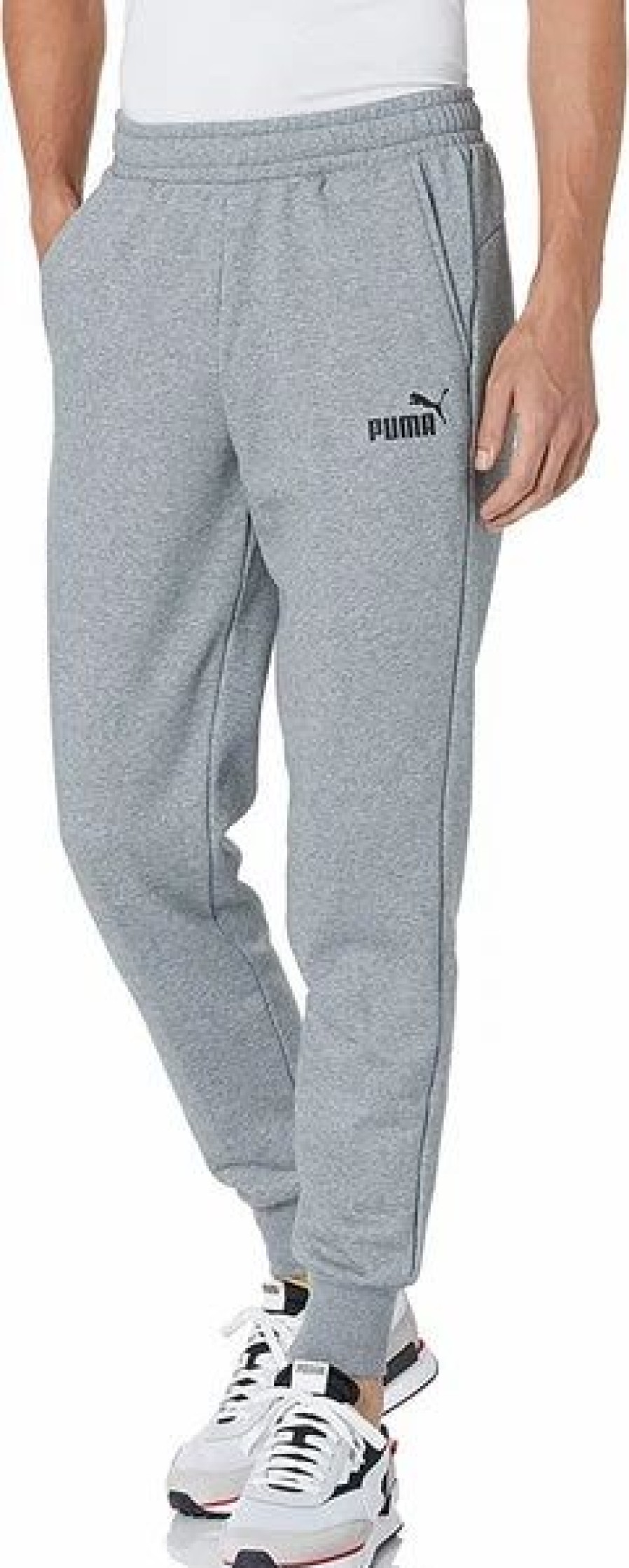 Bottoms * | Men'S Puma Medium Gray Heather Ess Logo Pants S