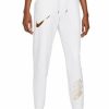 Bottoms * | Women'S Nike White/Metallic Gold Shine Joggers L