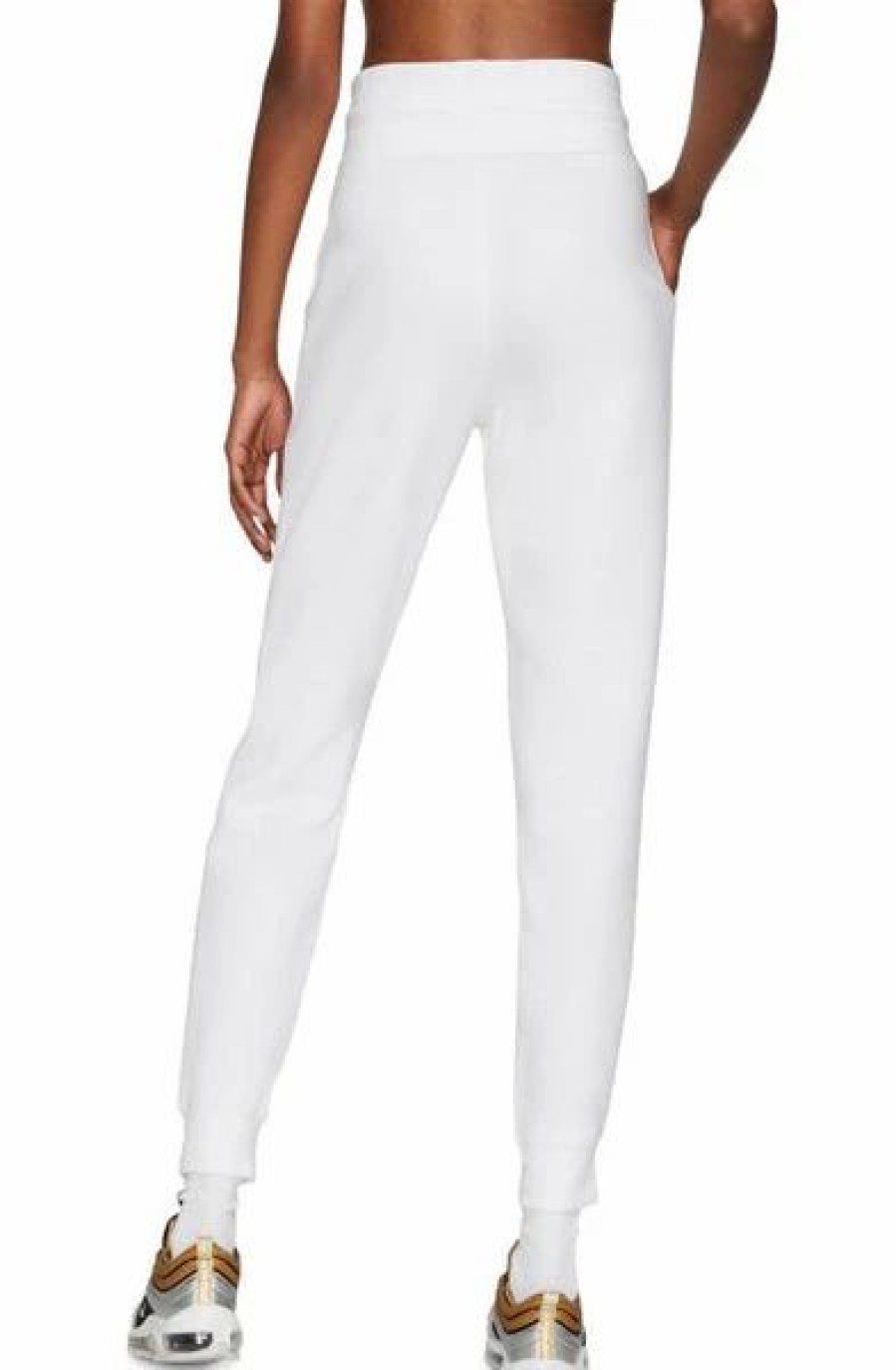 Bottoms * | Women'S Nike White/Metallic Gold Shine Joggers L