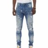 Bottoms * | Men'S Smoke Rise Bristol Blue Heavy Rip & Repair Fashion Jeans 38 32