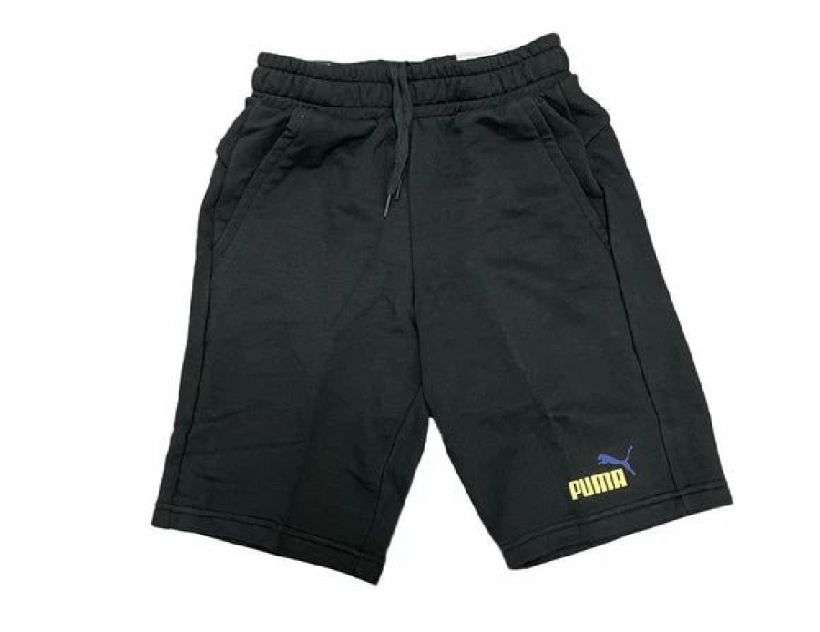 Bottoms * | Men'S Puma Black Essentials + 2 Color Logo Short Xs