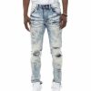 Bottoms * | Men'S Smoke Rise Harvey Blue Heavy Rip & Repair Fashion Jeans 30 32