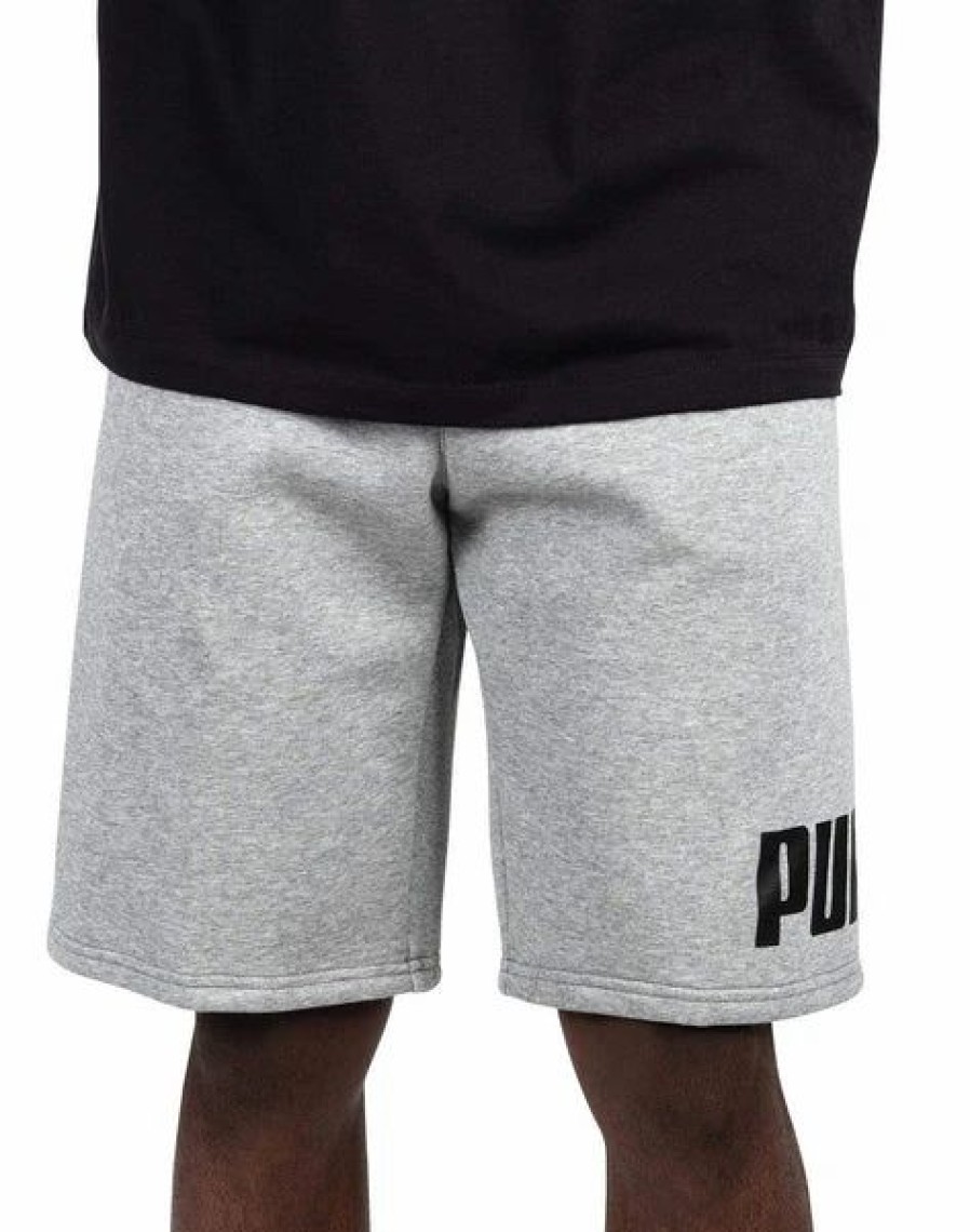 Bottoms * | Men'S Puma Medium Gray Heather Big Fleece Logo Shorts S