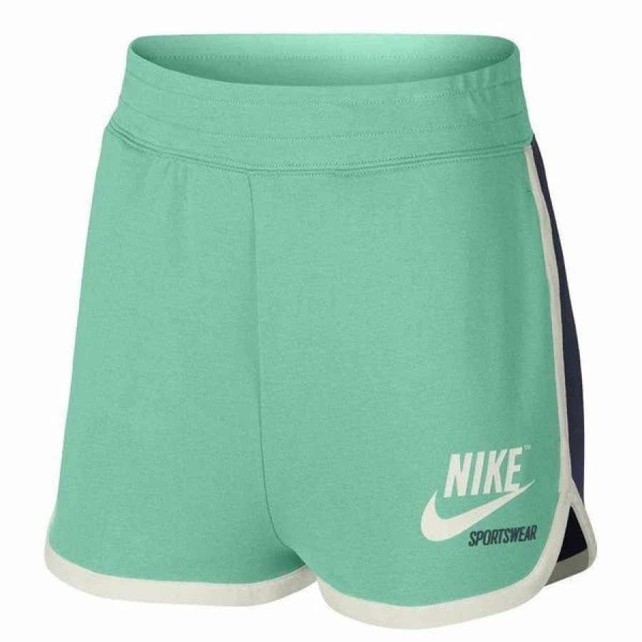 Bottoms * | Nike Sportswear Kinetic Green/Obsidian Archive High Waist Shorts L