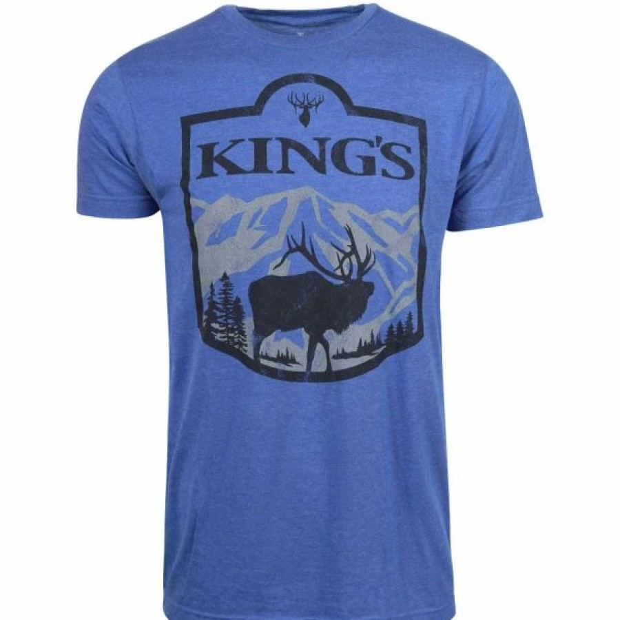 Logo Wear * | King'S Camo Mountain Elk Short Sleeve Shirt Royal Blue