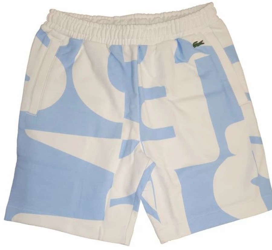 Bottoms * | Men'S Lacoste Light Blue/White Bold Logo Shorts 3/S