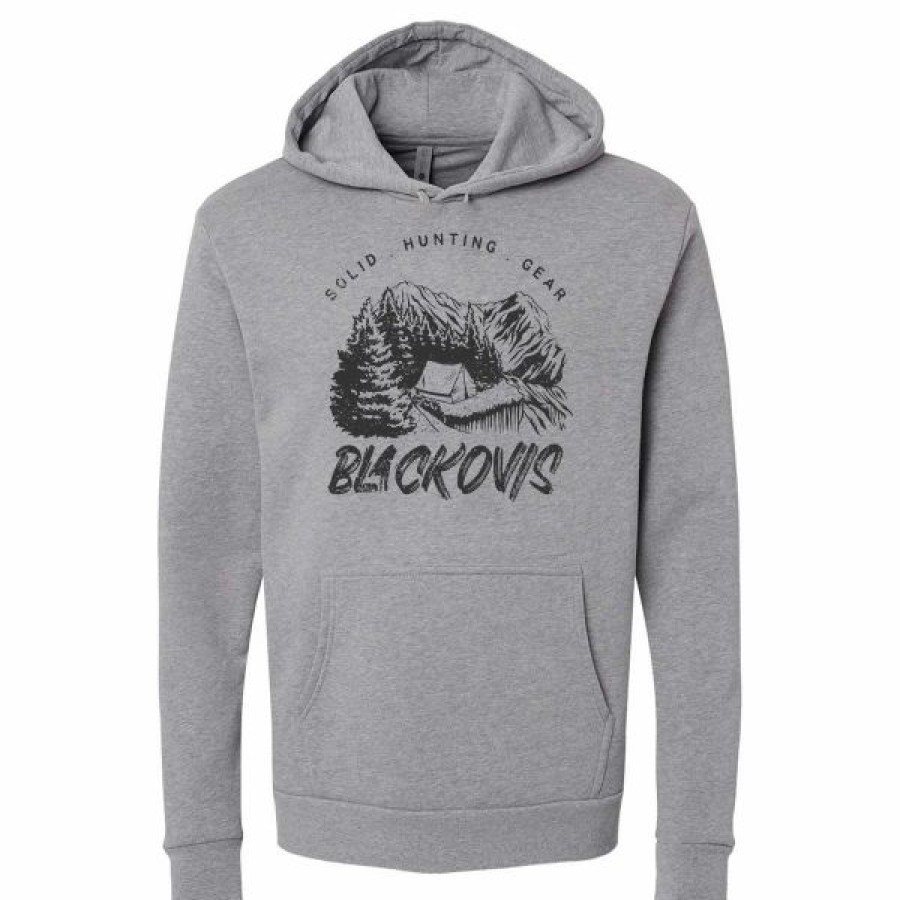 Logo Wear * | Blackovis Spike Camp Hoodie Heather Grey