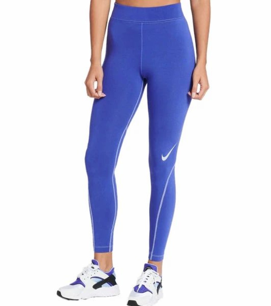 Bottoms * | Womens Nike Lapis Swoosh High Rise Leggings Xs