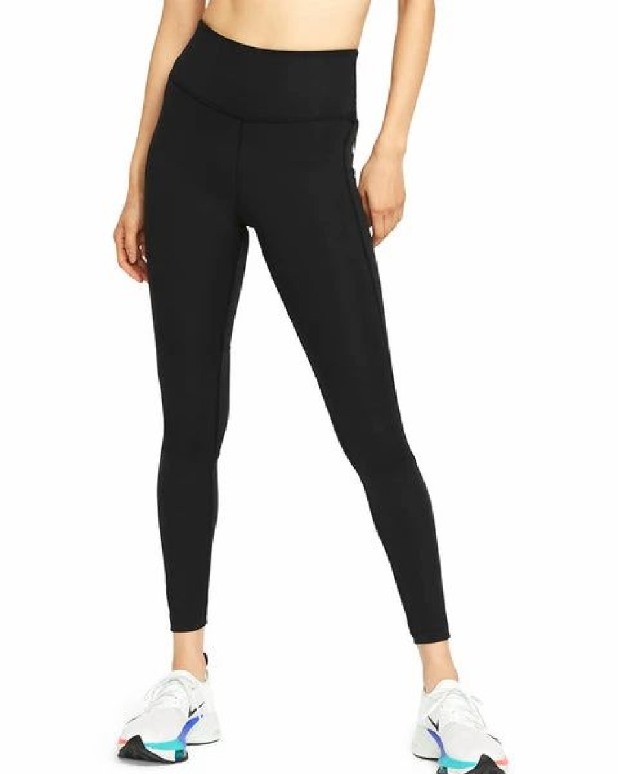 Bottoms * | Women'S Nike Black Mid-Rise Running Leggings Xs