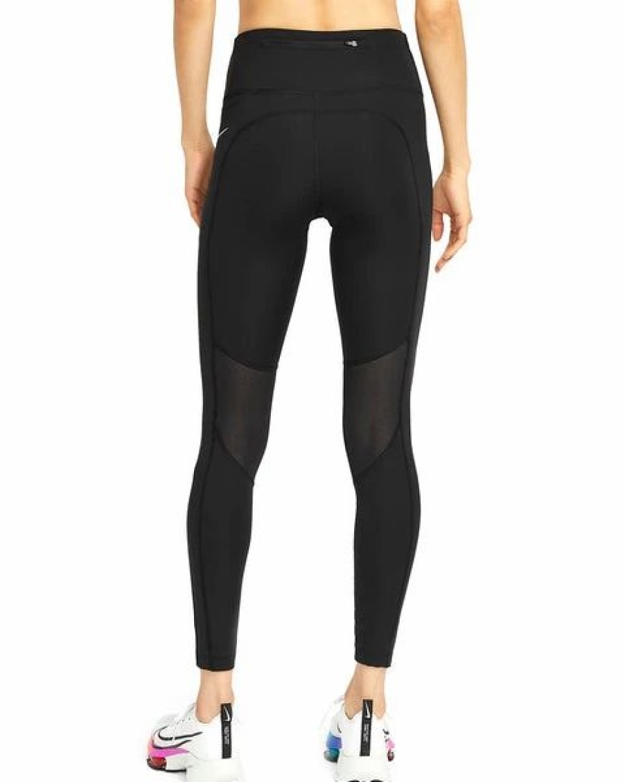 Bottoms * | Women'S Nike Black Mid-Rise Running Leggings Xs