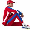 Bottoms * | Men'S Lacoste Red/Blue/White Sport Run-Resistant Tennis Trackpants 3/S