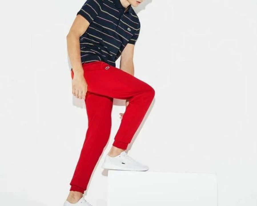 Bottoms * | Lacoste Red Sport Tennis Track Pants In Fleece 3/S