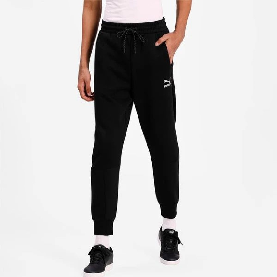 Bottoms * | Men'S Puma Black Classics Sweatpants Cuff Tr S