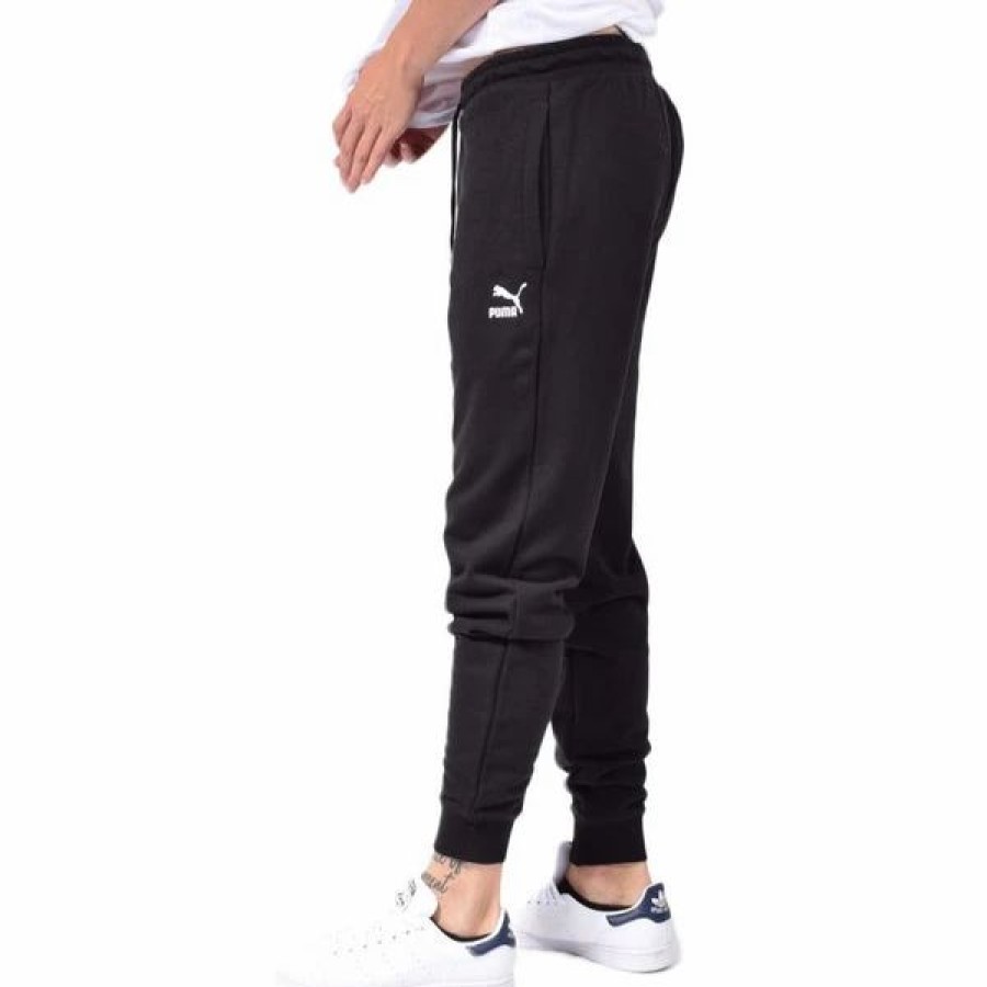 Bottoms * | Men'S Puma Black Classics Sweatpants Cuff Tr S