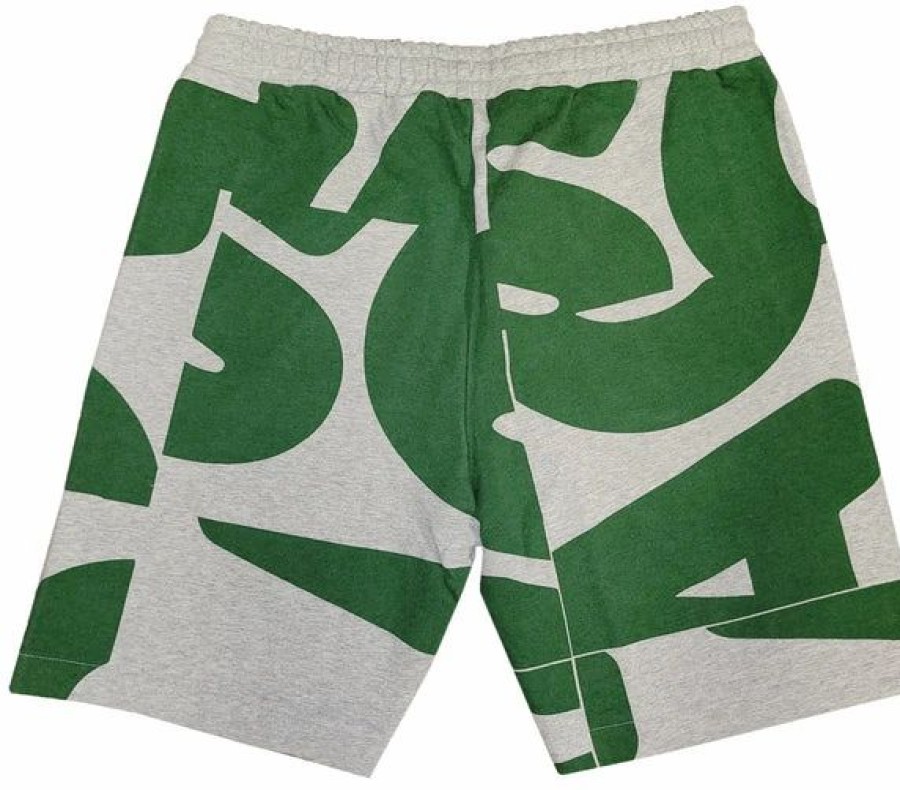 Bottoms * | Men'S Lacoste Grey Chine/Green Bold Logo Shorts 3/S