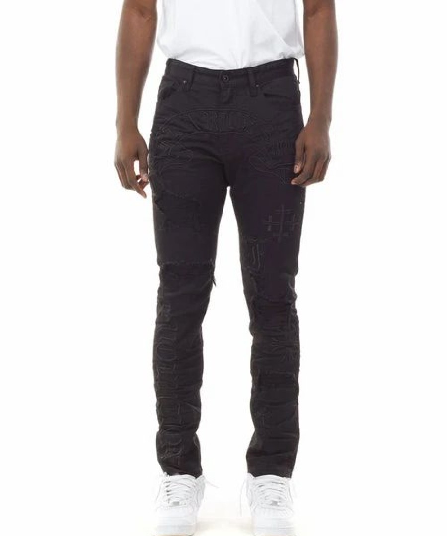 Bottoms * | Men'S Smoke Rise Jet Black Gothic Fashion Jeans 32 32