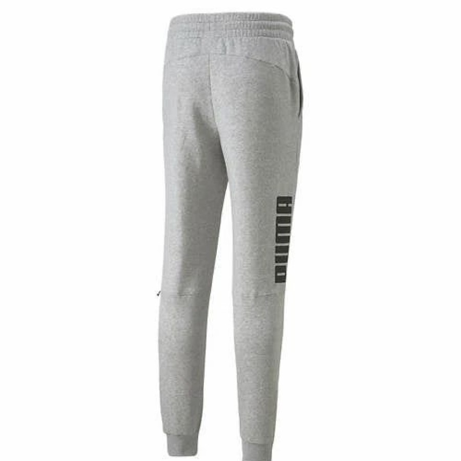 Bottoms * | Men'S Puma Power Light Gray Heather Fleece Sweatpants S