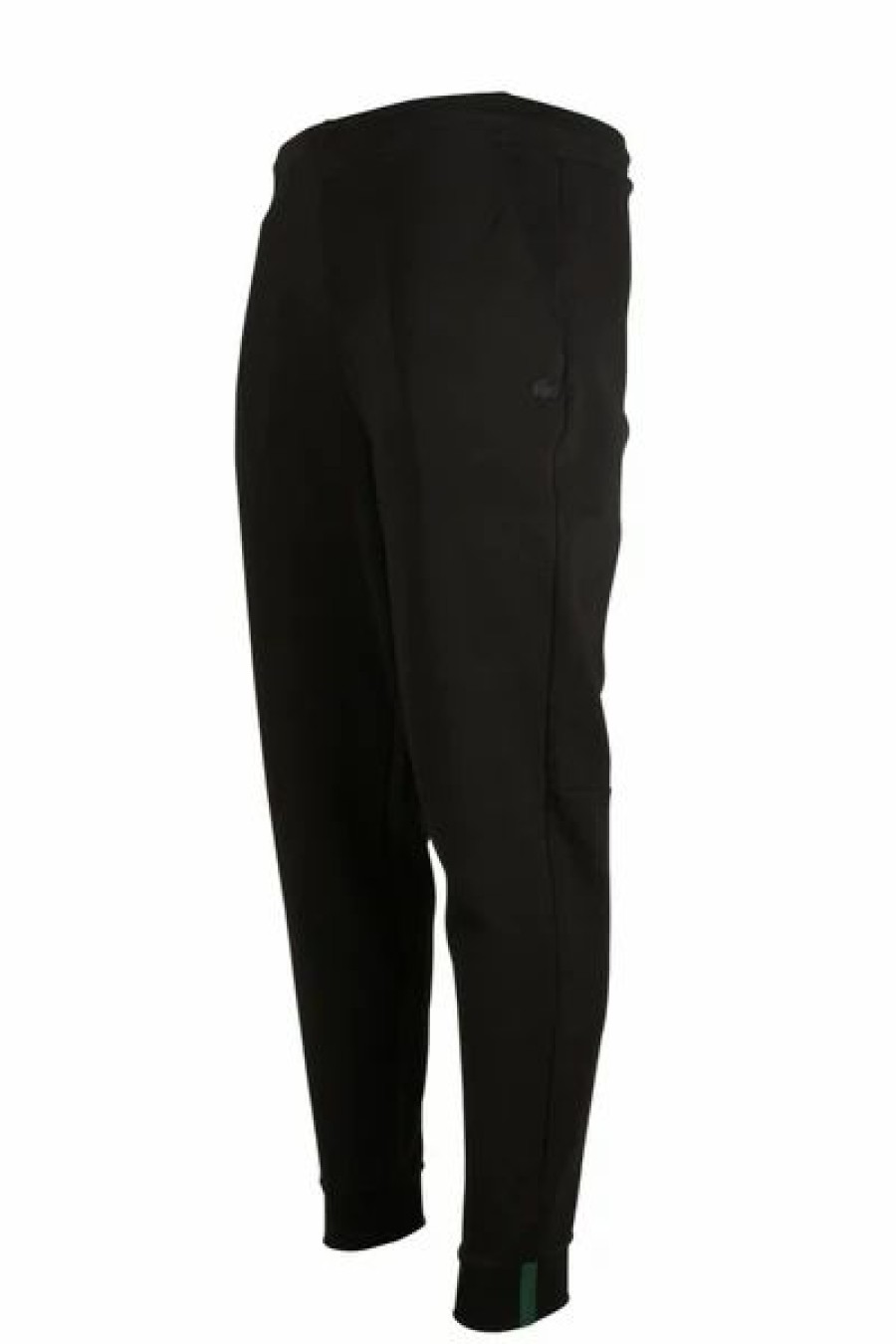 Bottoms * | Men'S Lacoste Black Slim Fit Heathered Cotton Blend Tracksuit Trousers 3/S