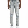 Bottoms * | Smoke Rise Chester Blue Rip & Repair Jeans 40 32