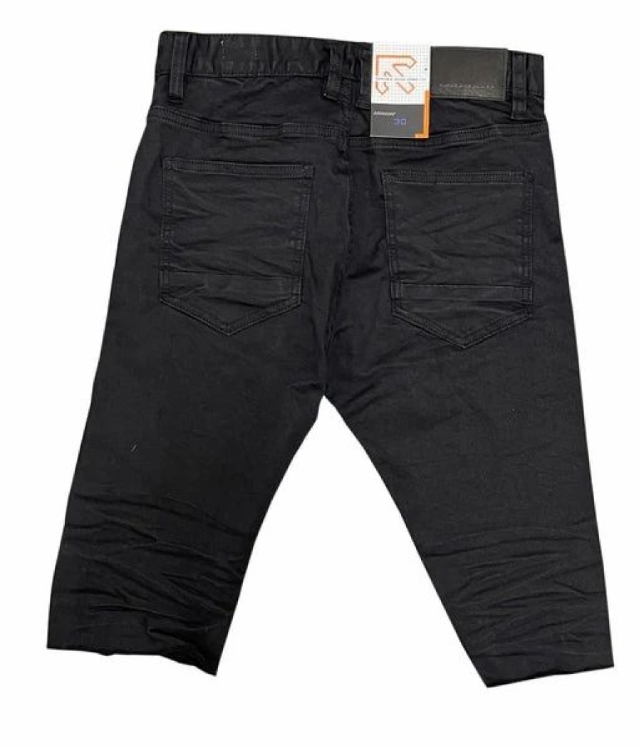 Bottoms * | Men'S Smoke Rise Jet Black Heavy Rip & Repair Denim Shorts 30