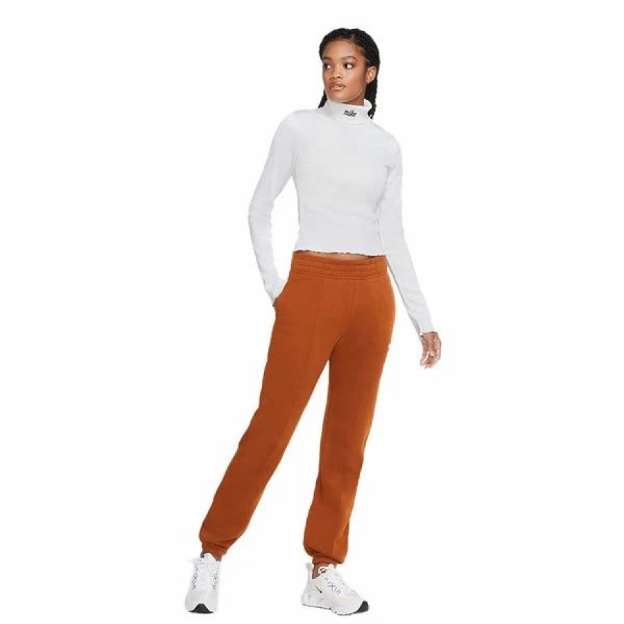 Bottoms * | Women'S Nike Sportwear Tawny/White Trend Fleece Jogger (Bv4089 290) Xs