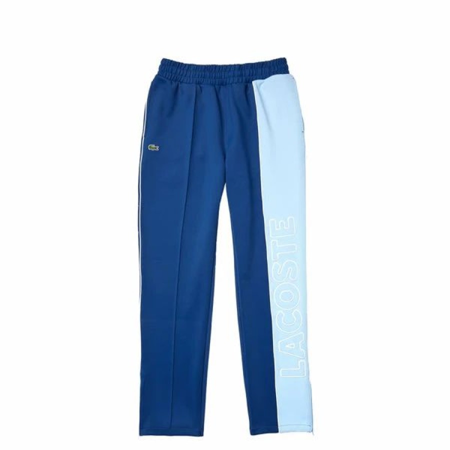 Bottoms * | Men'S Lacoste Blue L!Ve Colorblock Light Neoprene Trackpants S