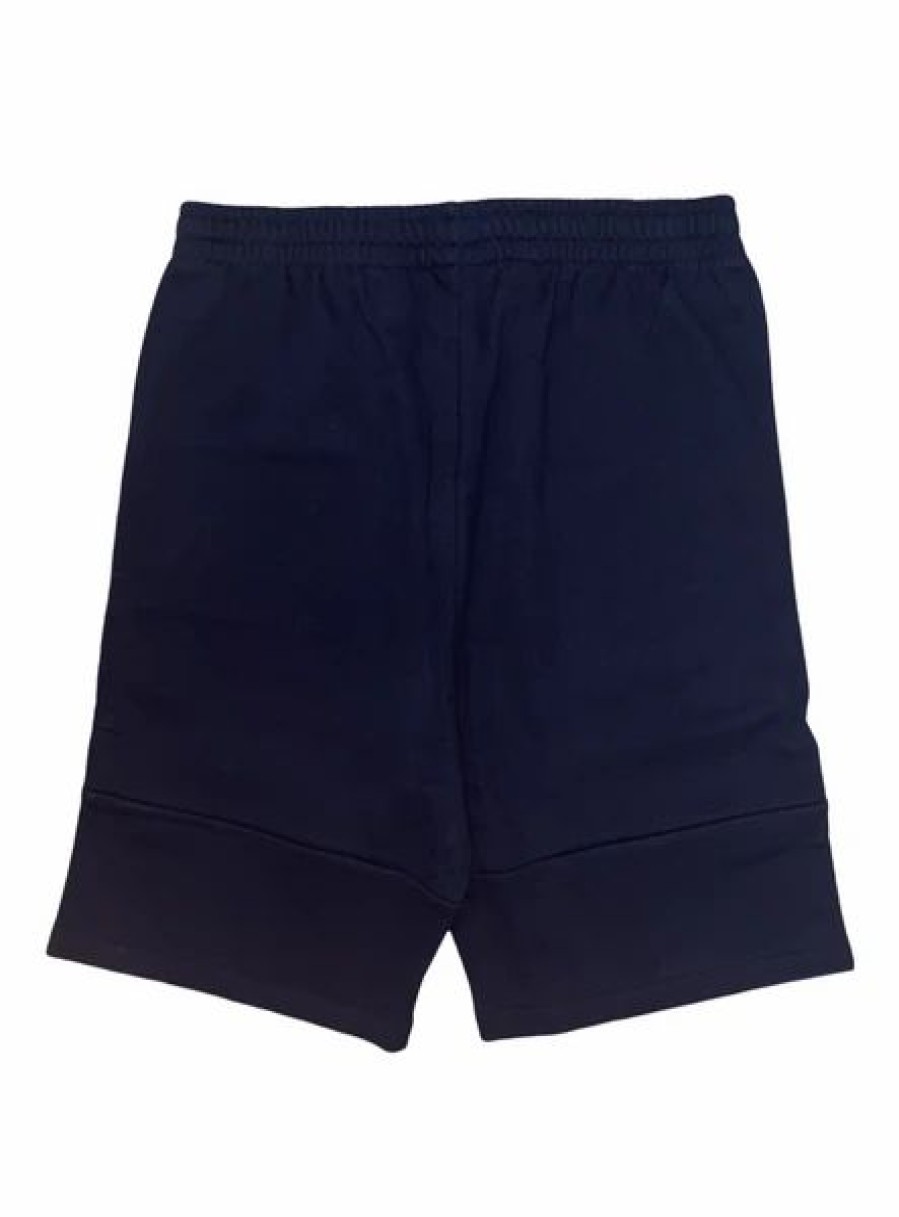 Bottoms * | Men'S Lacoste Navy Side Stripe Logo Fleece Shorts 3/S