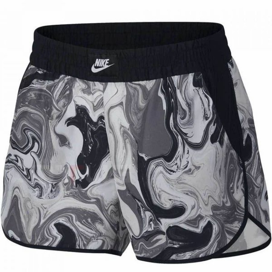 Bottoms * | Women'S Nike Sportswear Gray Printed Woven Shorts M