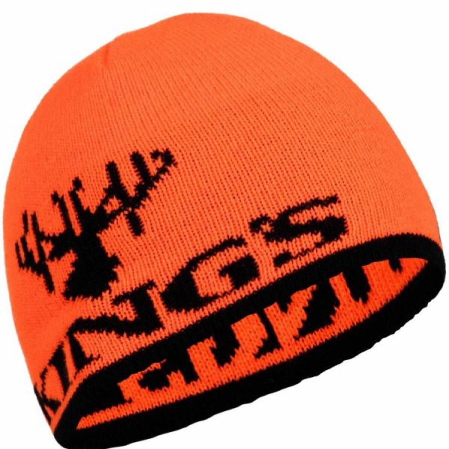 Headwear * | King'S Camo Logo Knit Beanie Blaze Orange