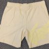 Bottoms * | Men'S Lacoste Yellow Oversized Crocodile Print Organic Cotton Fleece Shorts 7/2Xl